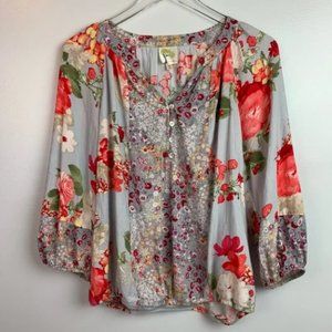 ANTHROPOLOGIE FIG & FLOWER Floral Blouse - Large